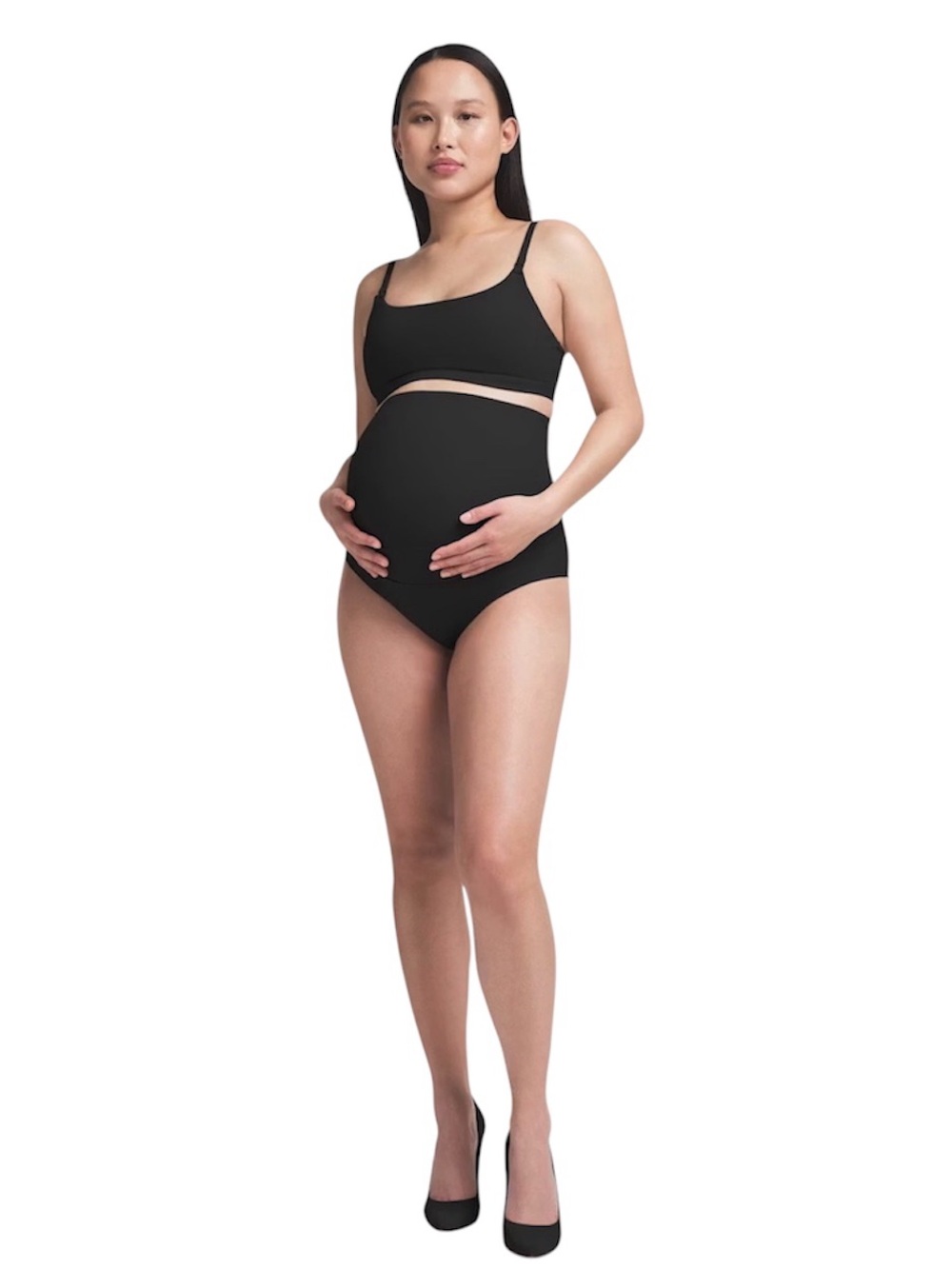 NWT SKIMS Fits Everybody Maternity Banded High-Waisted Brief Onyx Black 12 L